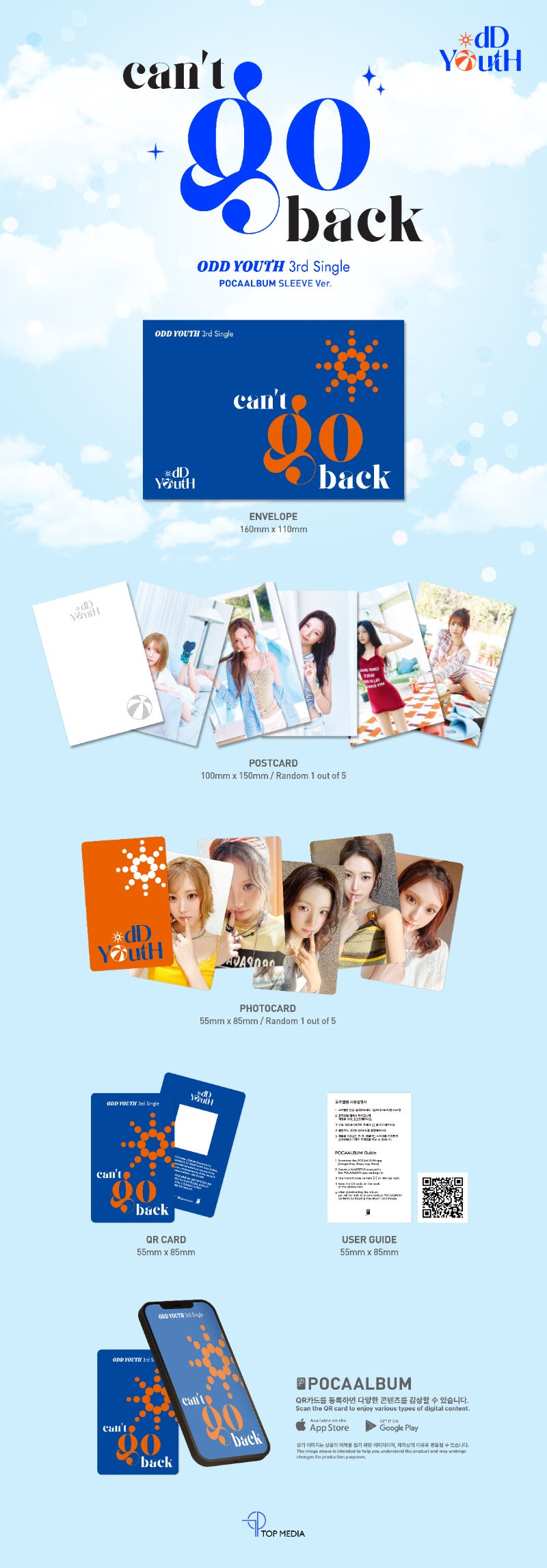 ODD YOUTH 3rd Single Album [can't go back] (POCAALBUM SLEEVE Ver.)